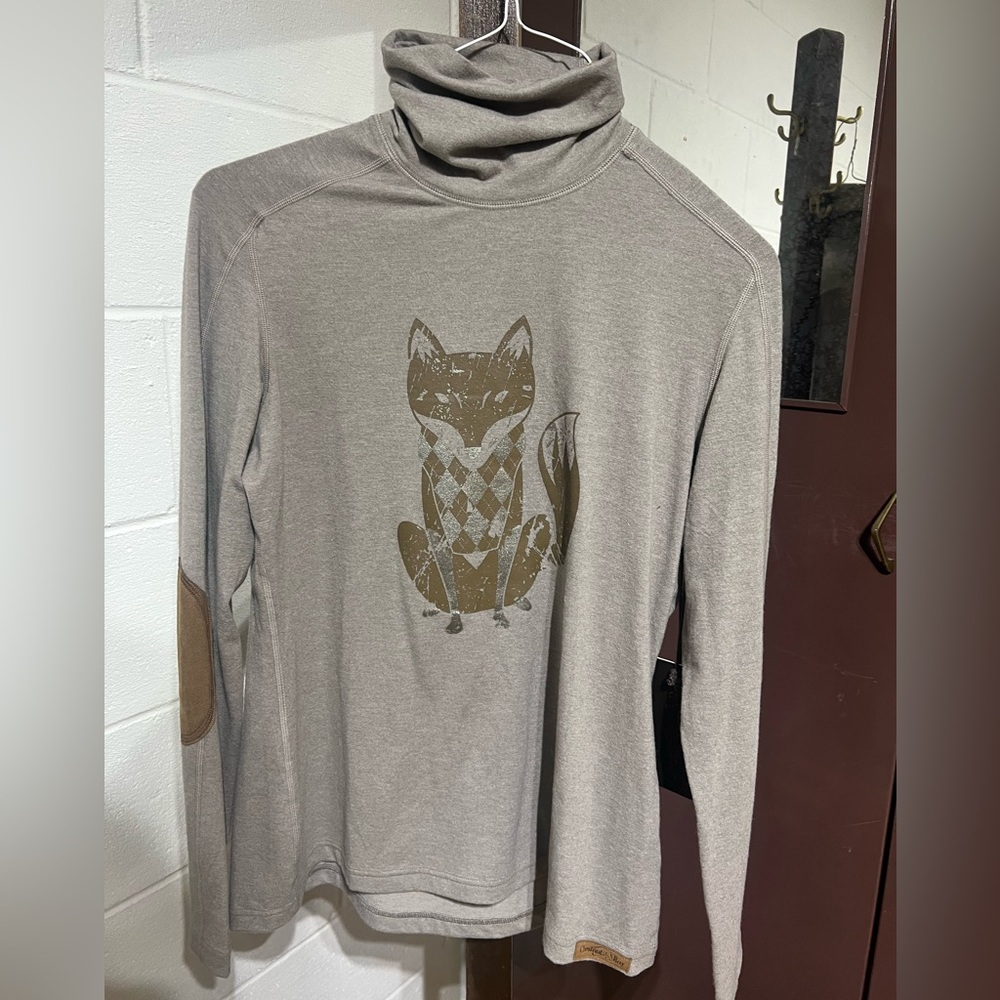Chestnut Bay fox turtle neck with elbow patches, size M NWT
